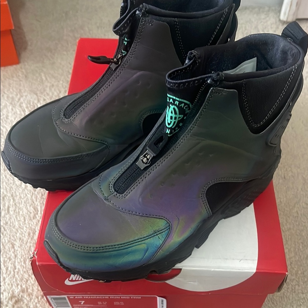 Nike Black and Iridescent High-Top Sneakers